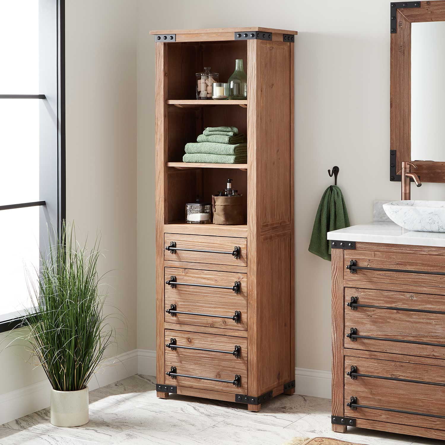 24 Bonner Bathroom Linen Storage Cabinet Pine throughout proportions 1500 X 1500
