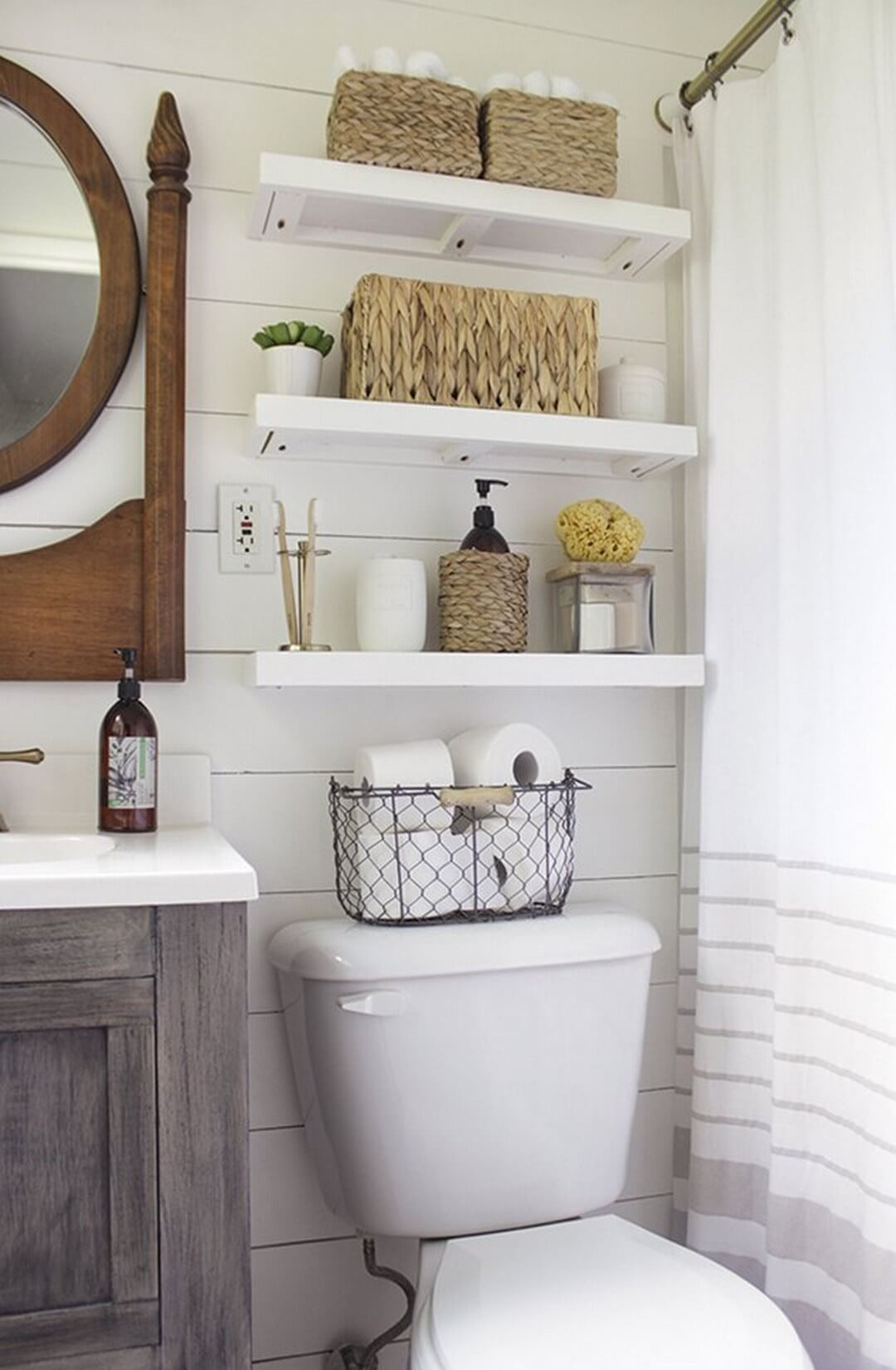 32 Best Over The Toilet Storage Ideas And Designs For 2019 in proportions 1080 X 1651