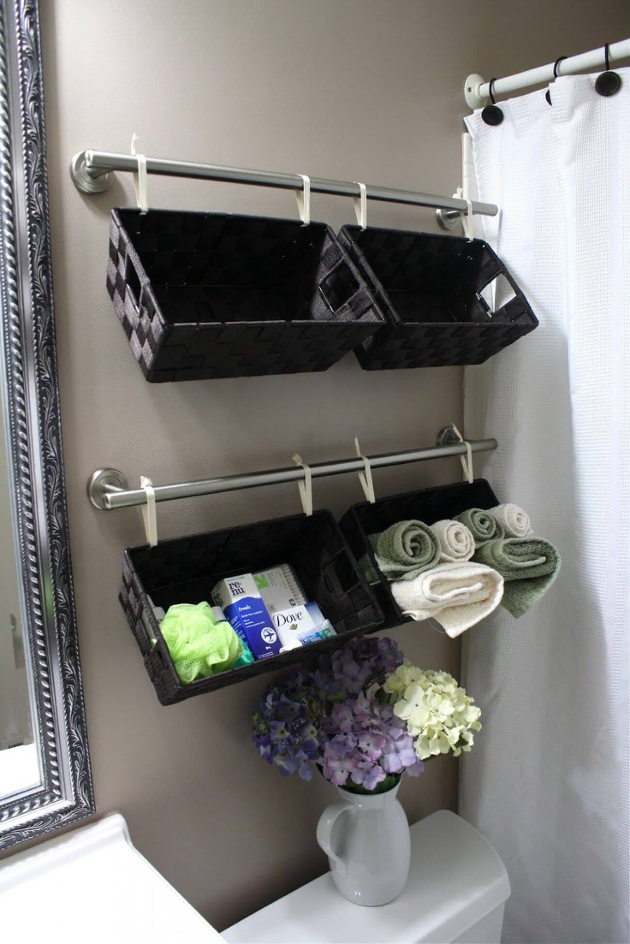 45 Best Hanging Bathroom Storage Ideas For 2019 intended for proportions 1300 X 1948
