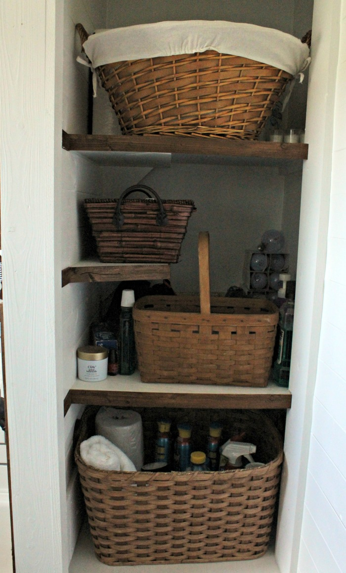 Bathroom Open Shelves Cabinet With Barn Door Hidden Storage with regard to dimensions 700 X 1158