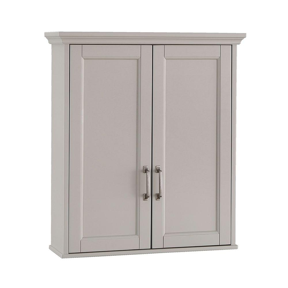 Home Decorators Collection Ashburn 23 12 In W X 28 In H X 7 88100 In D Bathroom Storage Wall Cabinet In Grey within dimensions 1000 X 1000