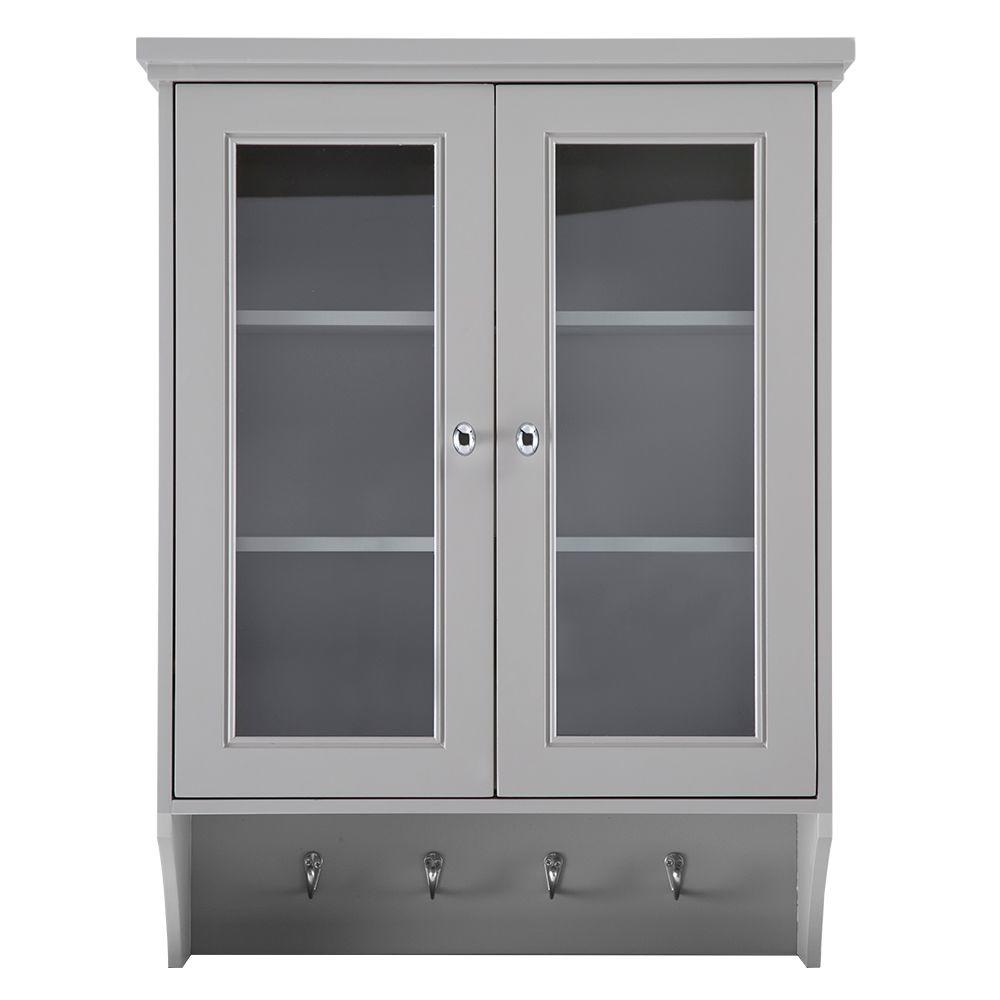 Home Decorators Collection Gazette 23 12 In W X 31 In H X 7 12 In D Bathroom Storage Wall Cabinet In Grey with sizing 1000 X 1000