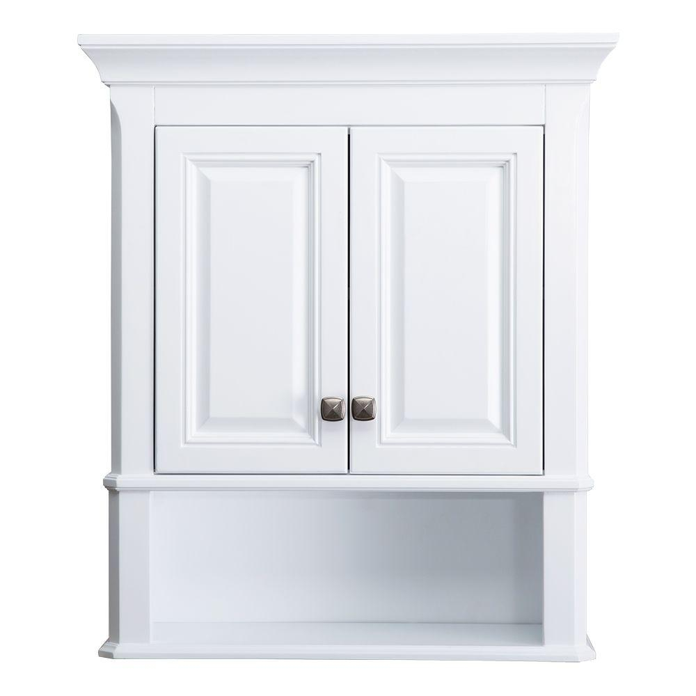 Home Decorators Collection Moorpark 24 In W Bathroom Storage Wall Cabinet In White intended for sizing 1000 X 1000