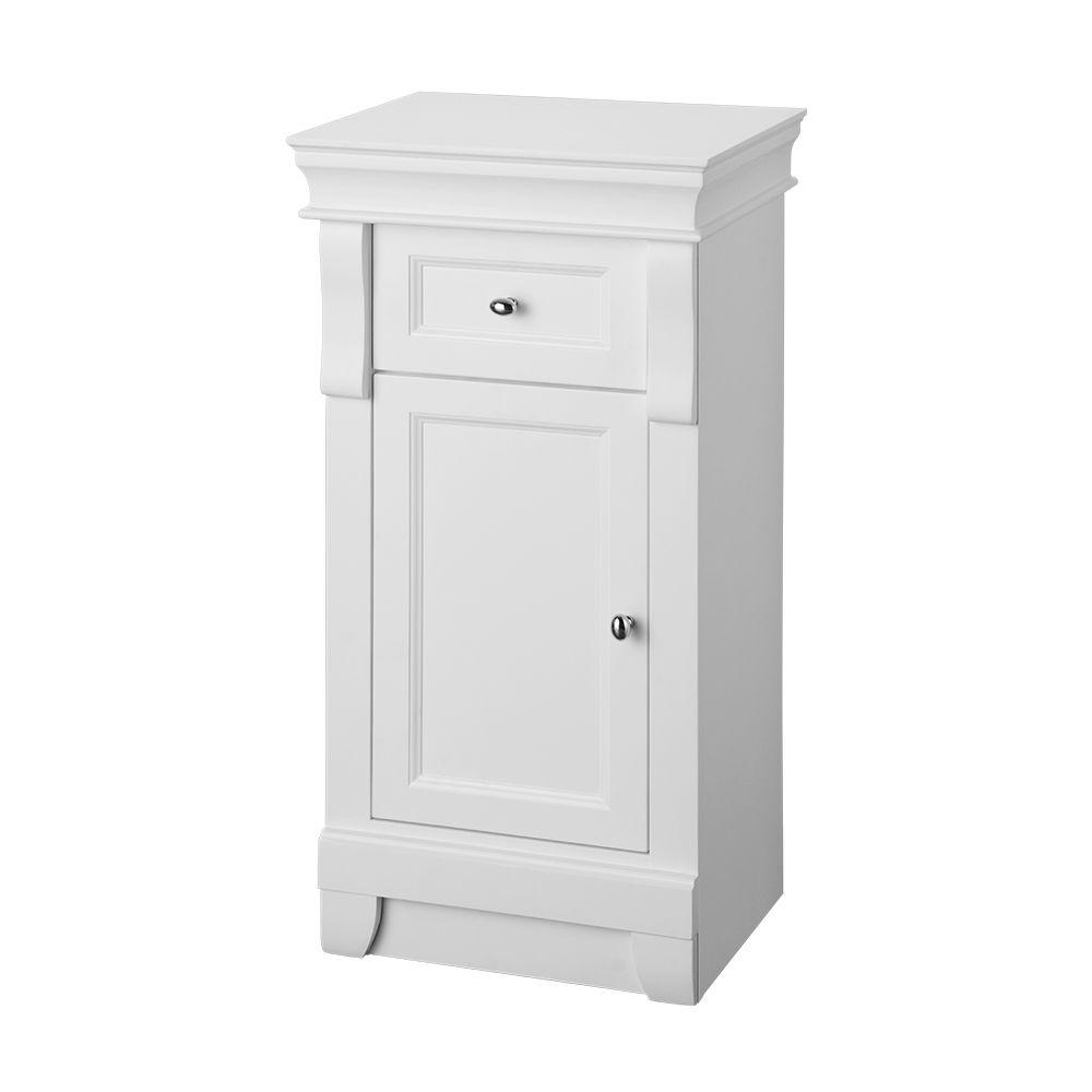 Home Decorators Collection Naples 34 In H X 16 34 In W X 14 12 In D Bathroom Linen Storage Floor Cabinet In White inside dimensions 1000 X 1000