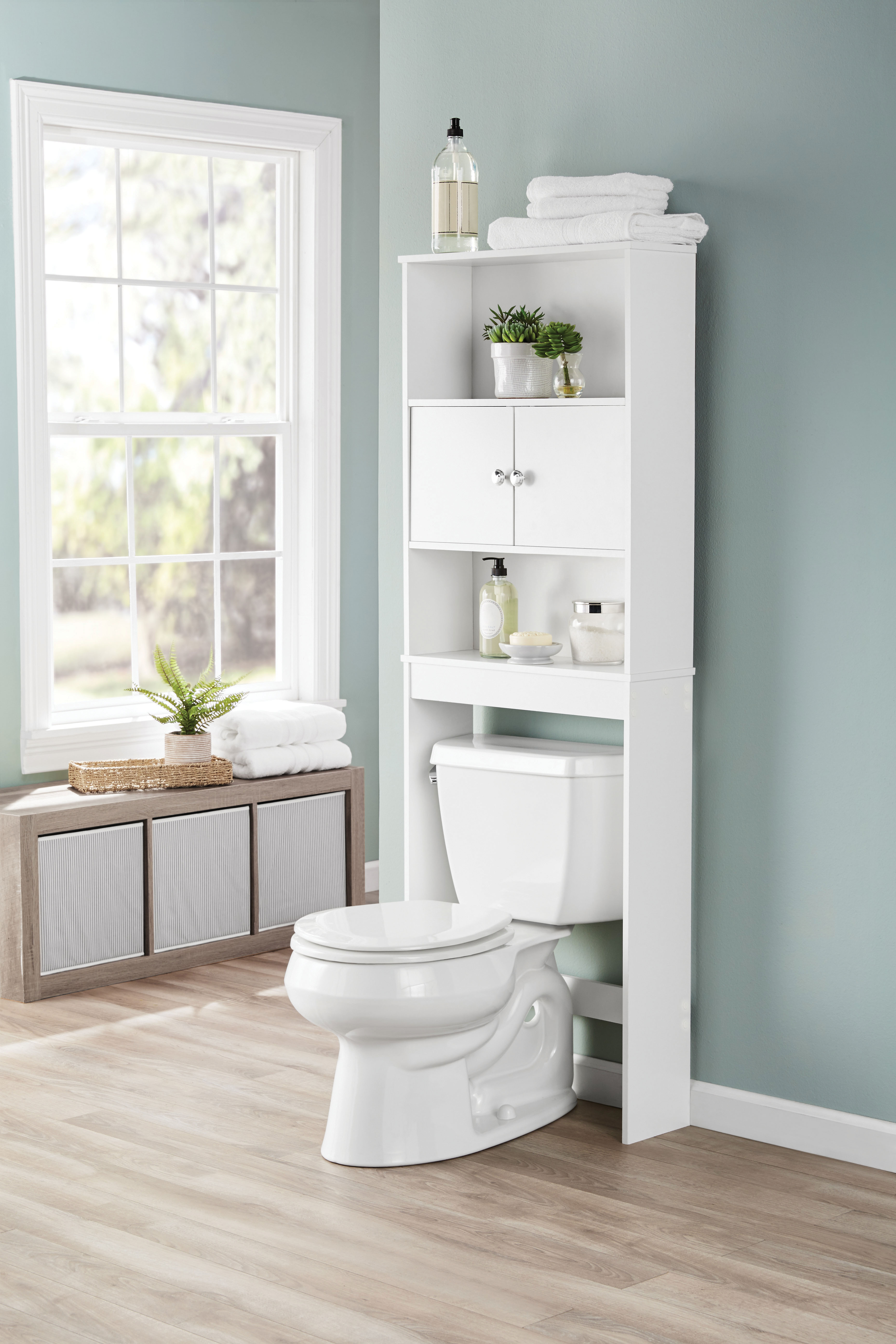 Mainstays Bathroom Storage Over The Toilet Space Saver White with regard to proportions 3717 X 5575