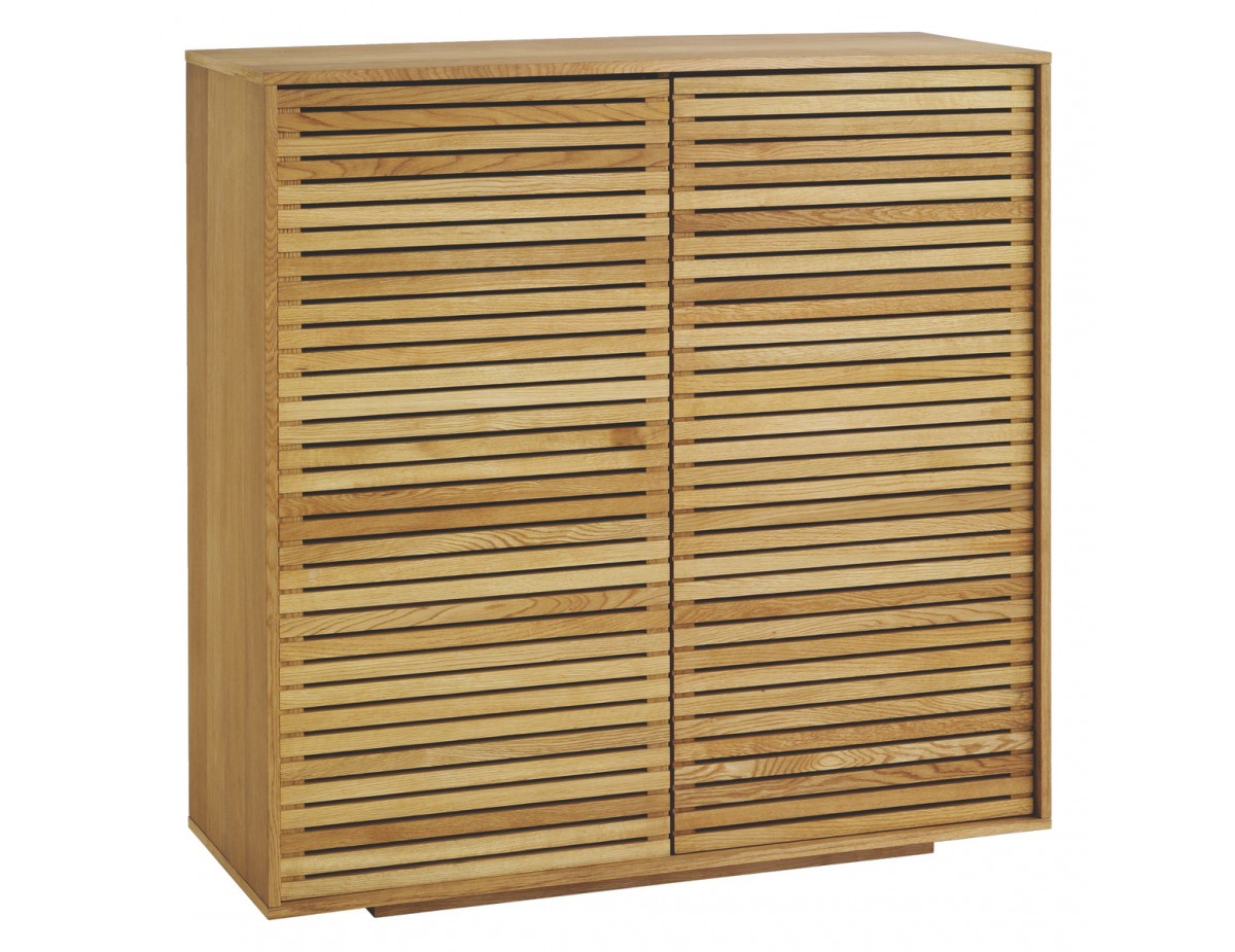 Max Oiled Solid Oak 2 Door Cupboard With Slatted Doors pertaining to proportions 1200 X 925