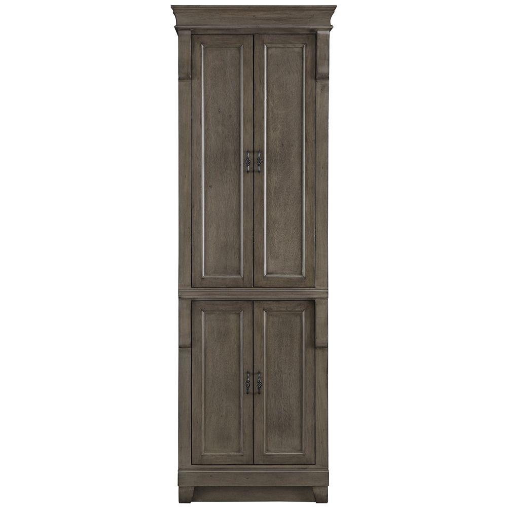 Naples 24 In W X 74 In H X 17 In D Bathroom Linen Cabinet In Distressed Grey with dimensions 1000 X 1000