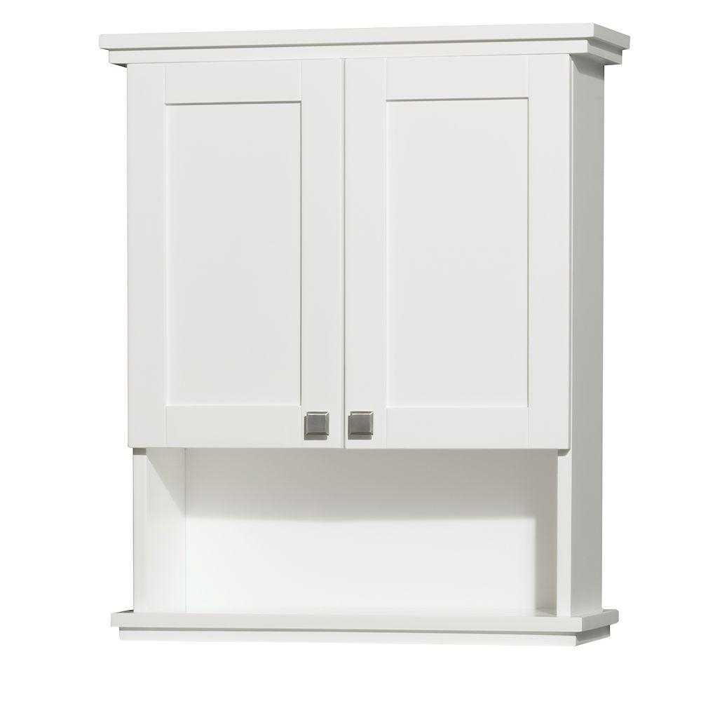 Wyndham Collection Acclaim 25 In W X 30 In H X 9 18 In D Bathroom Storage Wall Cabinet In White inside sizing 1000 X 1000
