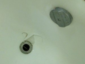 A Leaky Faucet Causing Peeling Chipping Around The Floor Drain inside measurements 1293 X 970