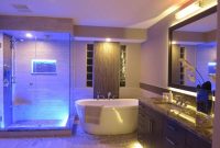 Amazing Bathroom Blue Led Lights Decors Ideas In Ceiling Glass for size 1024 X 768