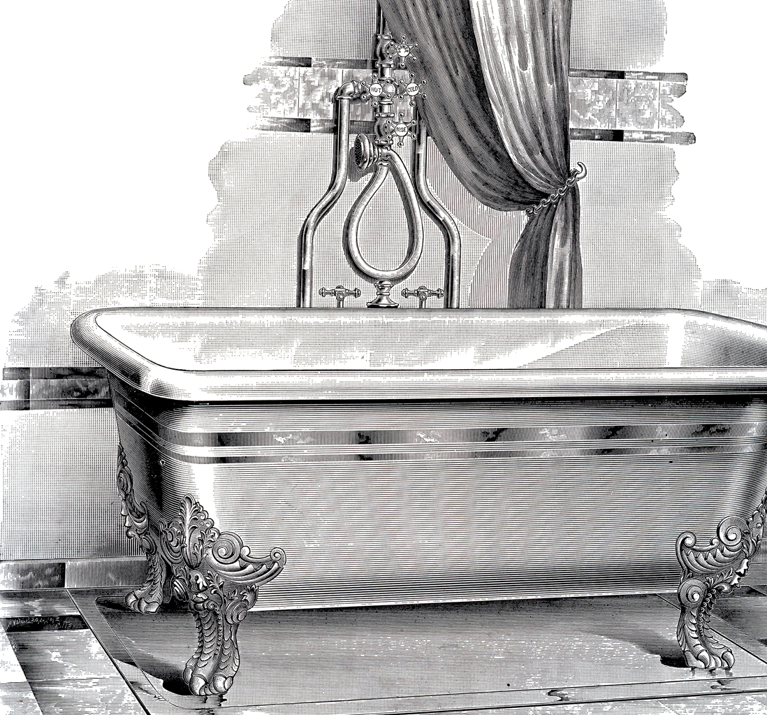 Antique Bathtub Picture Free Printable The Graphics Fairy intended for dimensions 1098 X 1023