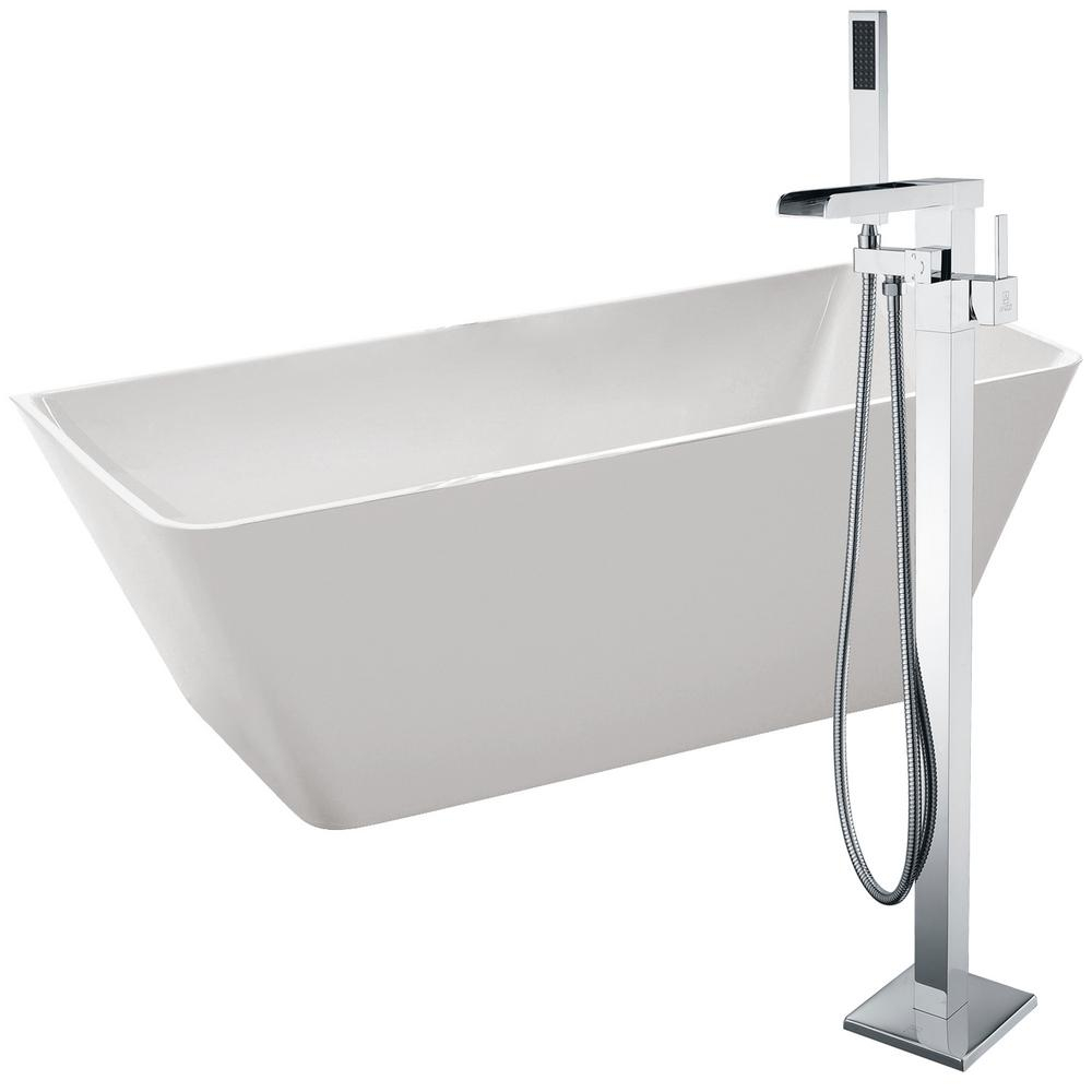 Anzzi Zenith 67 In Acrylic Flatbottom Non Whirlpool Bathtub In within sizing 1000 X 1000