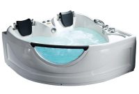 Ariel 60 In Center Drain Corner Alcove Whirlpool Bathtub In White inside size 1000 X 1000