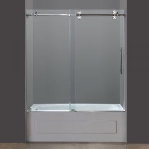 Aston 60 Frameless Chrome Sliding Tub Door Overstock Shopping with sizing 1000 X 1000