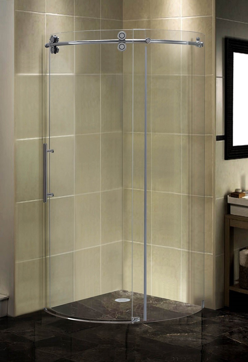 Aston Completely Frameless Round Sliding Shower Door Enclosure pertaining to sizing 800 X 1164