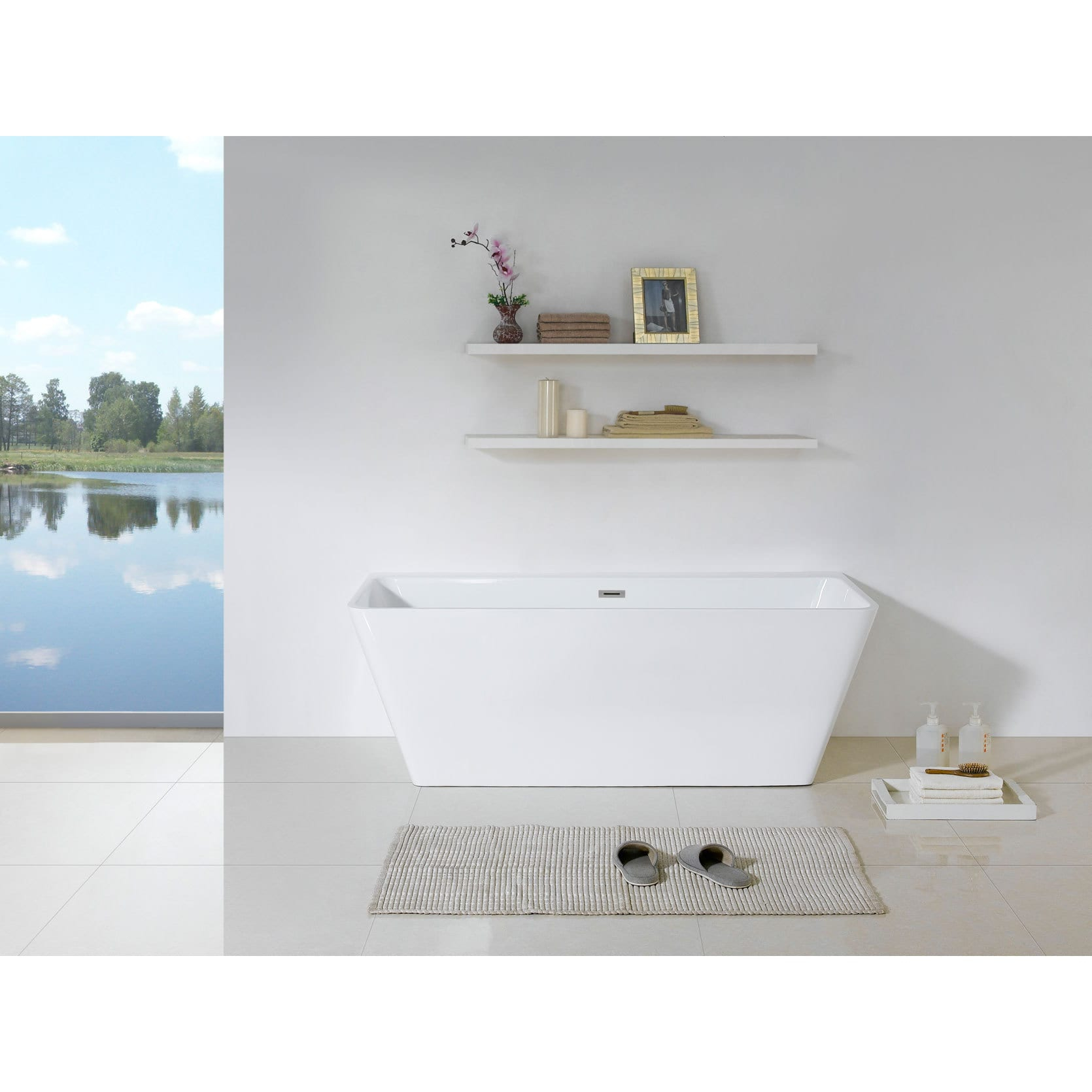 Bellagio 58 Inch X 28 Inch White Rectangle Soaking Bathtub Free with regard to proportions 1670 X 1670