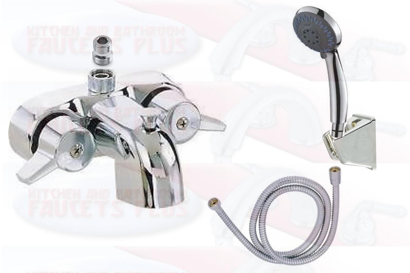 Chrome Bathroom Add A Shower Clawfoot Tub Diverter Faucet Hand with regard to measurements 1341 X 894