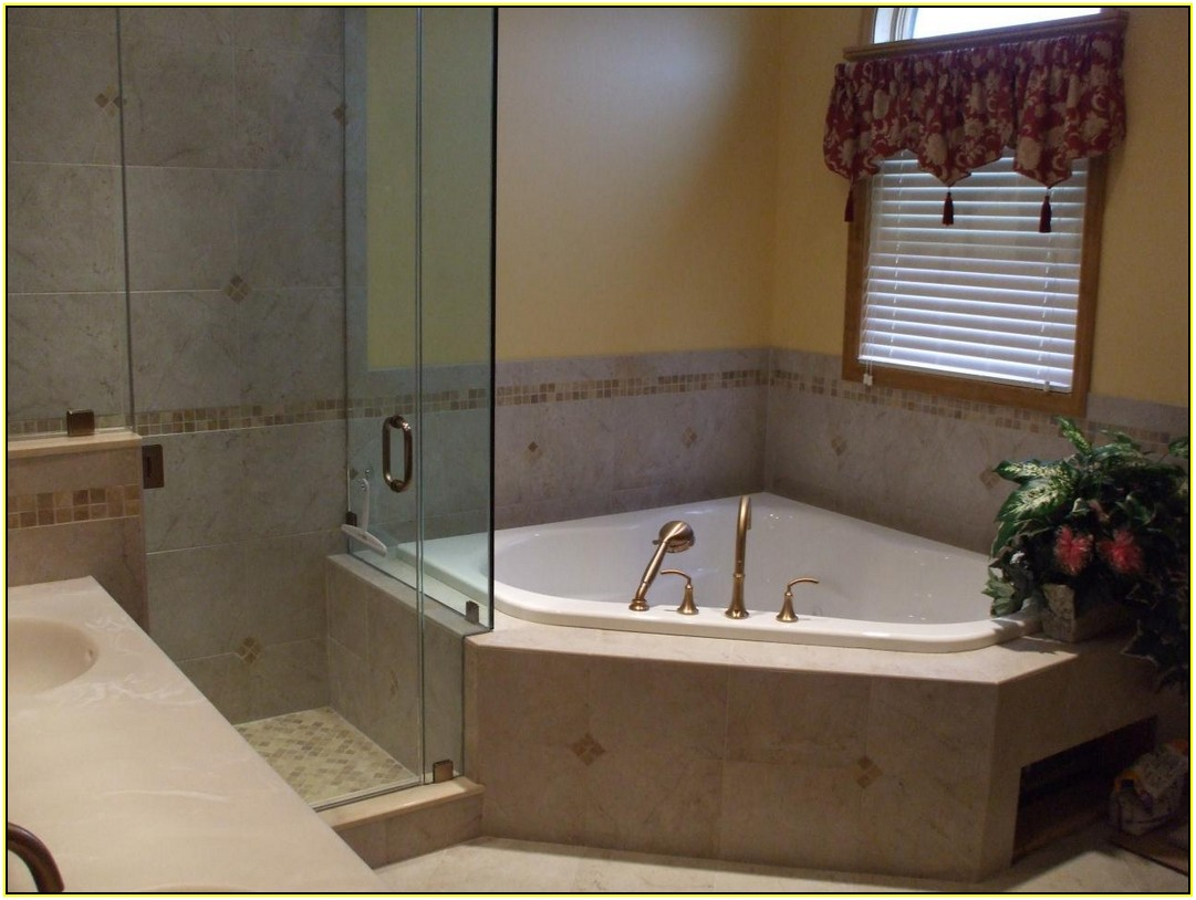 Corner Tub Shower Design Bathtub Install Corner Tub Shower Surround within size 1081 X 814