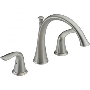 Delta Lahara 2 Handle Deck Mount Roman Tub Faucet Trim Kit Only In within dimensions 1000 X 1000