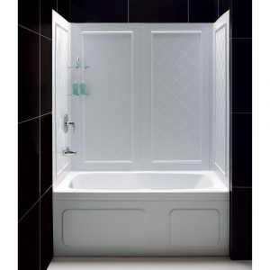 Dreamline Qwall Tub 28 32 In D X 56 To 60 In W X 60 In H 4 Piece within measurements 1000 X 1000