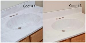 Enthralling Remodelaholic Painted Bathroom Sink And Countertop in proportions 1600 X 800