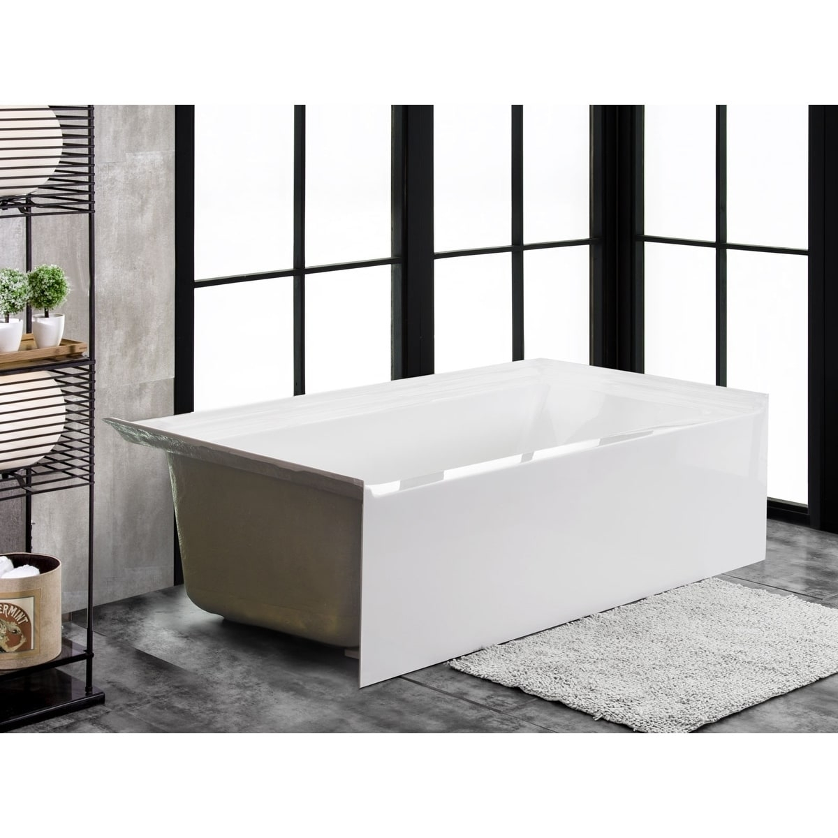 Florence 60 X 34 Alcove Acrylic Soaking Bathtub With Left Drain pertaining to proportions 1200 X 1200