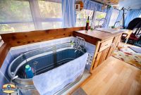 Just Right Bus Living With A Water Trough Bathtub throughout size 1600 X 1065