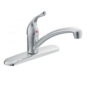 Moen Chateau Low Arc Single Handle Standard Kitchen Faucet In Chrome in measurements 1000 X 1000