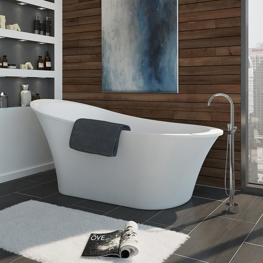 Ove Decors Rachel 70 In Gloss White Acrylic Freestanding Bathtub with measurements 900 X 900