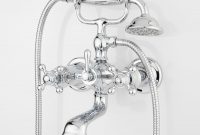 Parlington Wall Mount Tub Faucet With Cross Handles And Hand Shower intended for proportions 1500 X 1500
