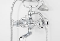 Parlington Wall Mount Tub Faucet With Cross Handles And Hand Shower with proportions 1500 X 1500