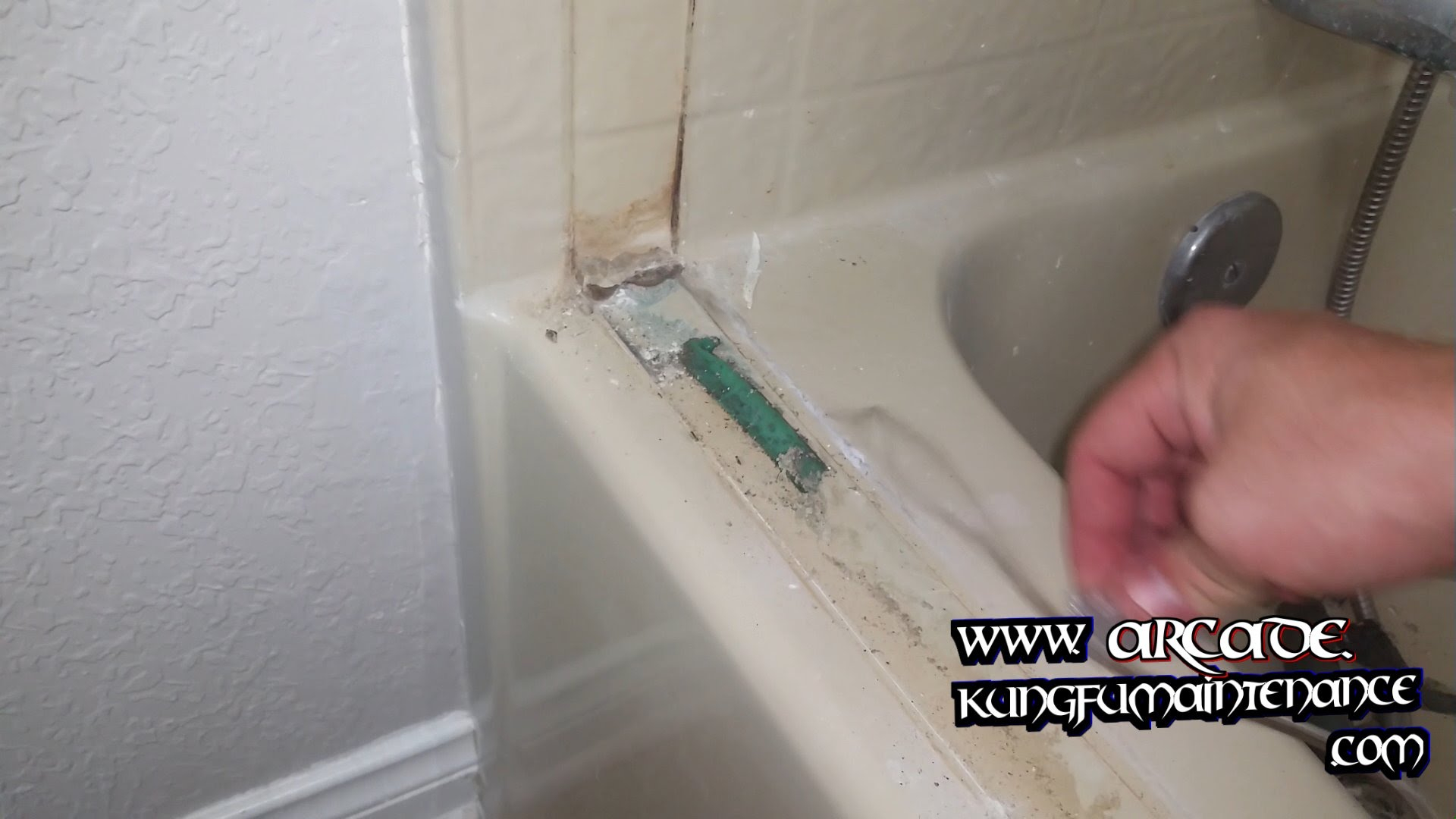 Removing Silicone Caulk Adhesive Residue After Taking Out Shower for sizing 1920 X 1080