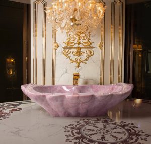 Rose Quartz Crystal Hand Carved Bathtub Baldi Firenze 1867 Made regarding sizing 3000 X 2855