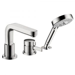 Single Handle Non Deck Plate 3 Hole Thermostatic Roman Tub Filler with size 1000 X 1000