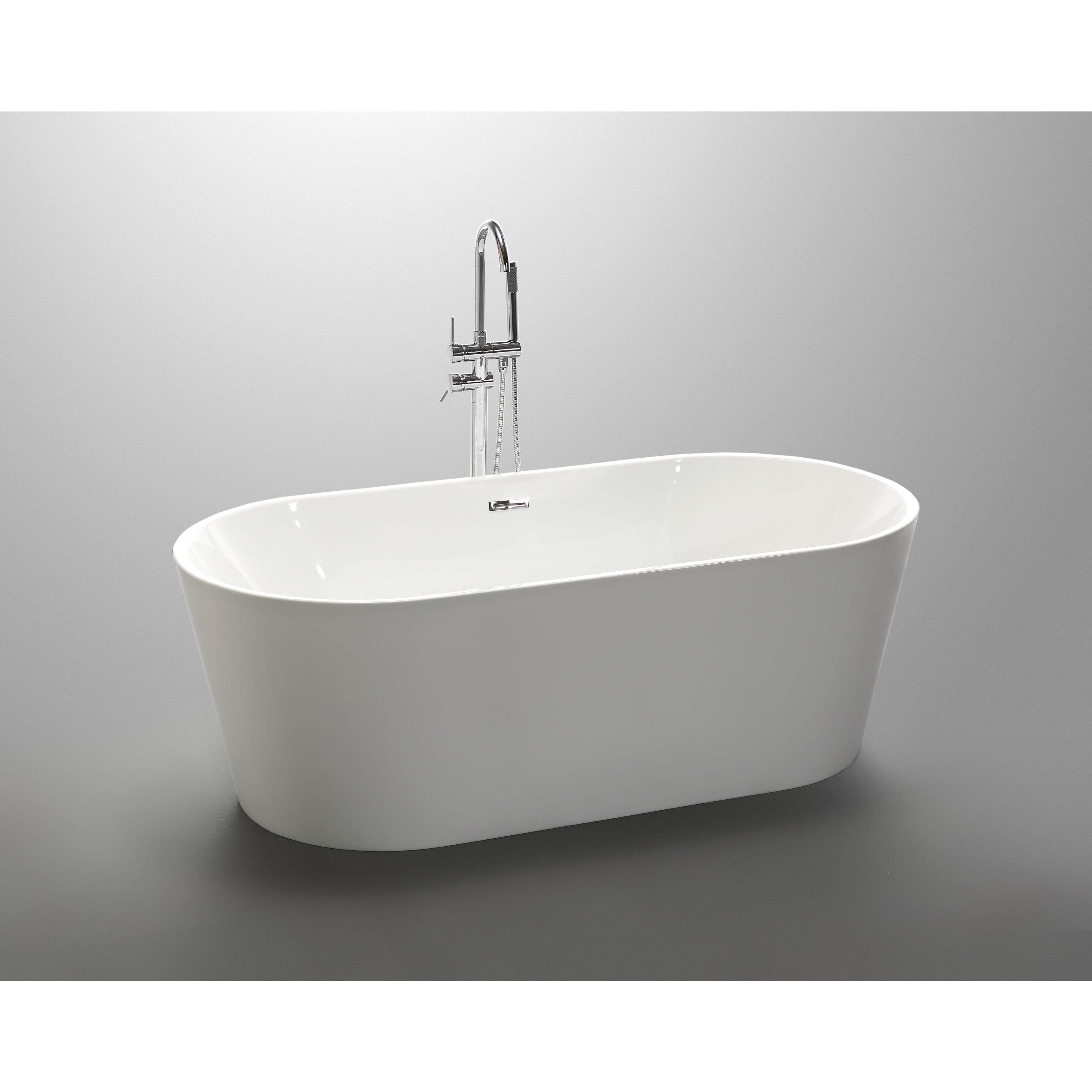 Vanity Art 59 Inch Freestanding White Acrylic Soaking Bathtub Free pertaining to size 3400 X 3400