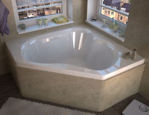 Venzi Tovila 60 X 60 Corner Bathtub With Center Drain with regard to proportions 2475 X 1913