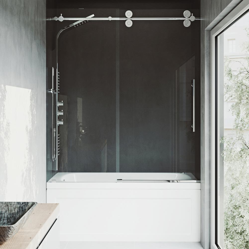 Vigo Elan 60 In X 66 In Frameless Sliding Tub Door In Chrome With in sizing 1000 X 1000