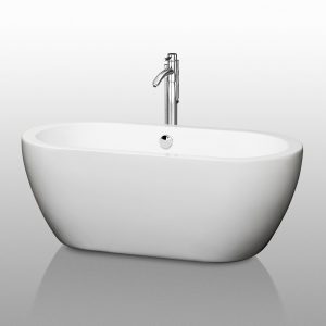 Wyndham Soho 715 Inch Freestanding White Soaking Tub With Polished inside size 1000 X 1000