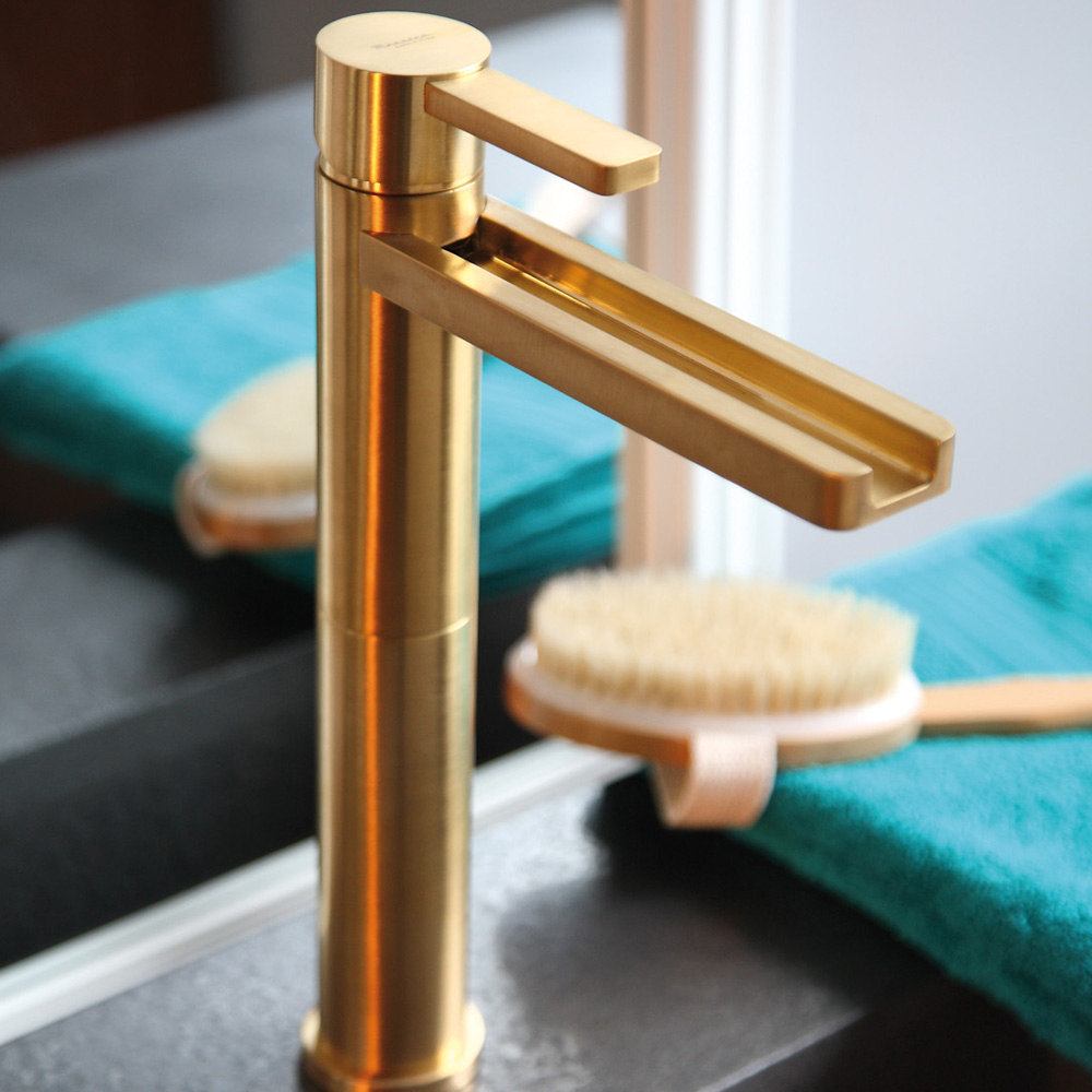 Aqua Brushed Gold Luxury Bathroom Faucet with dimensions 1000 X 1000