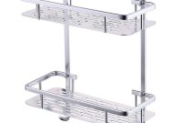 2 Layer Aluminium Bathroom Square Corner Shelf Silver with dimensions 1000 X 1000