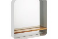 Bethany White Wall Mounted Mirror With Bamboo Shelf inside sizing 1200 X 925