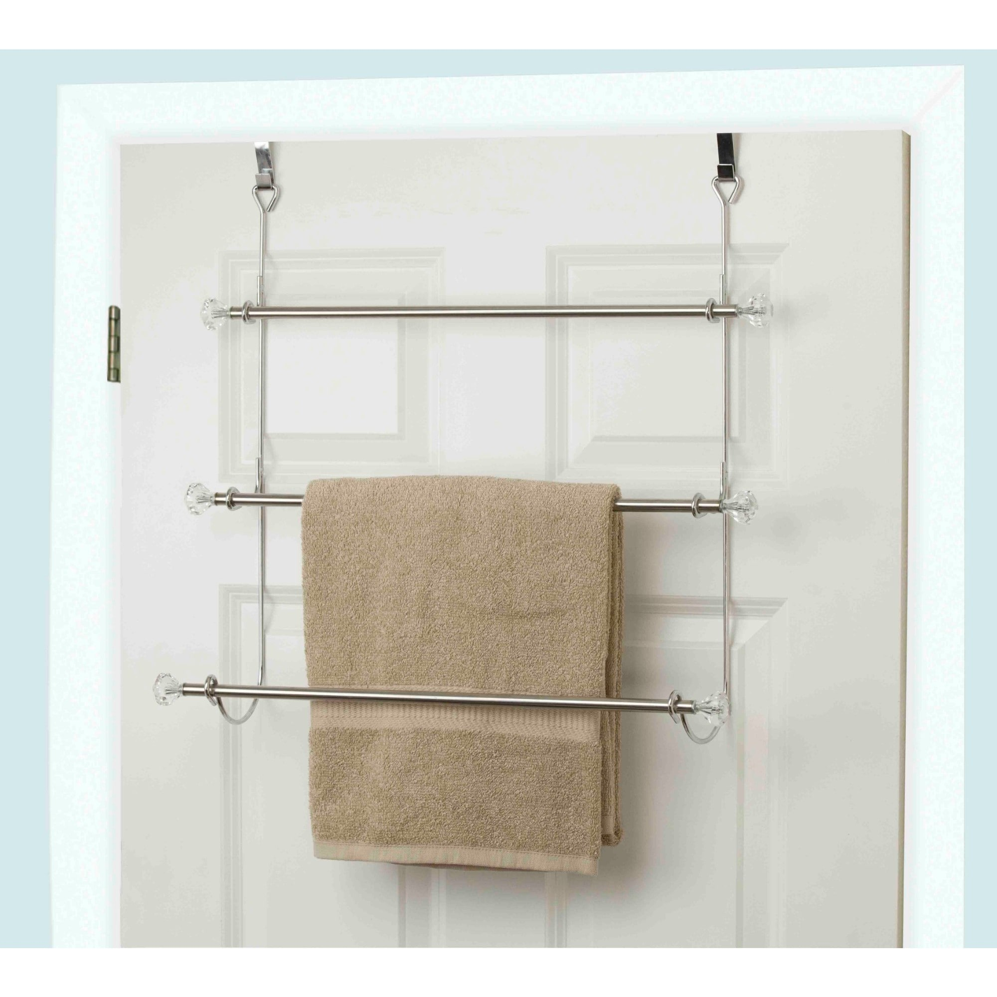 Home Basics 3 Tier Chrome Plated Steel Over The Door Towel Rack regarding measurements 2000 X 2000