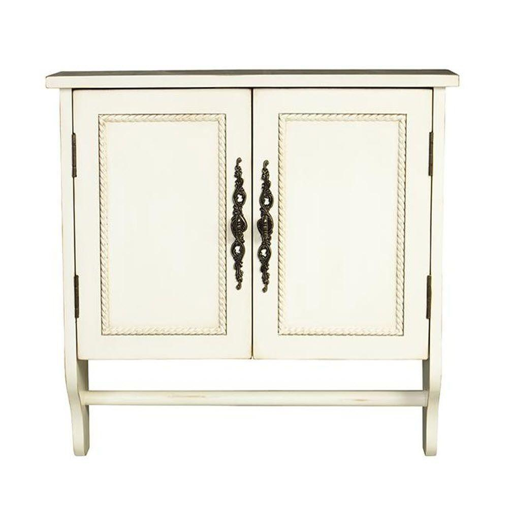 Home Decorators Collection Chelsea 24 In W X 24 In H X 8 In D Bathroom Storage Wall Cabinet With Towel Bar In Antique White within size 1000 X 1000