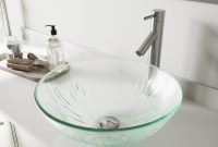 Vigo Glass Vessel Bathroom Sink In Clear Icicles And Dior Faucet Set In Brushed Nickel inside sizing 1000 X 1000