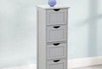 Details About 4 Drawer Slim Chest Tall Bathroom Storage Cabinet Bedroom Hallway Grey with regard to measurements 1500 X 1500