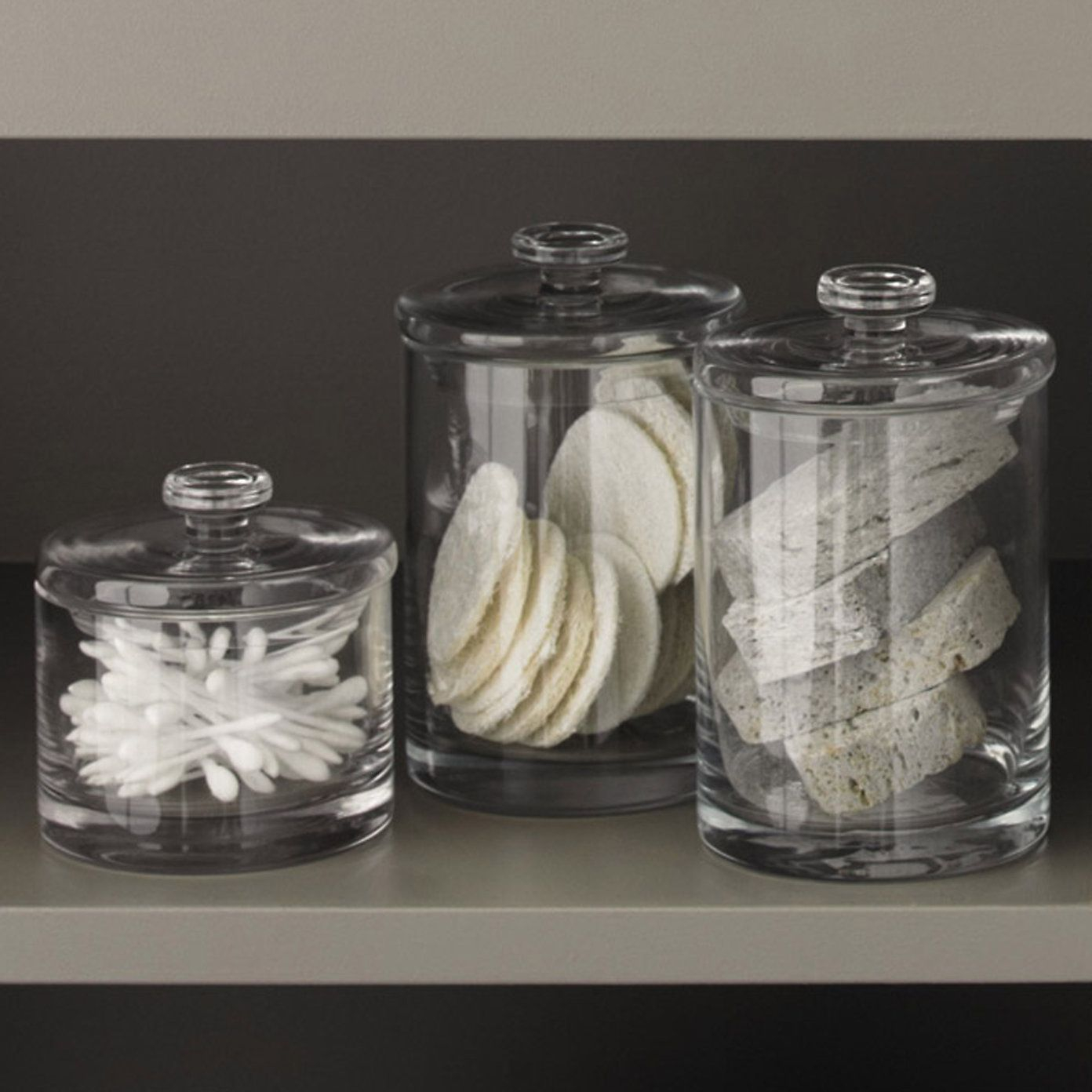 Bathroom Storage Jars Glass • Bathtub Ideas